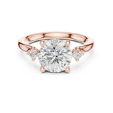 Three Stone Side Stone Small Round Engagement Ring - All Shape